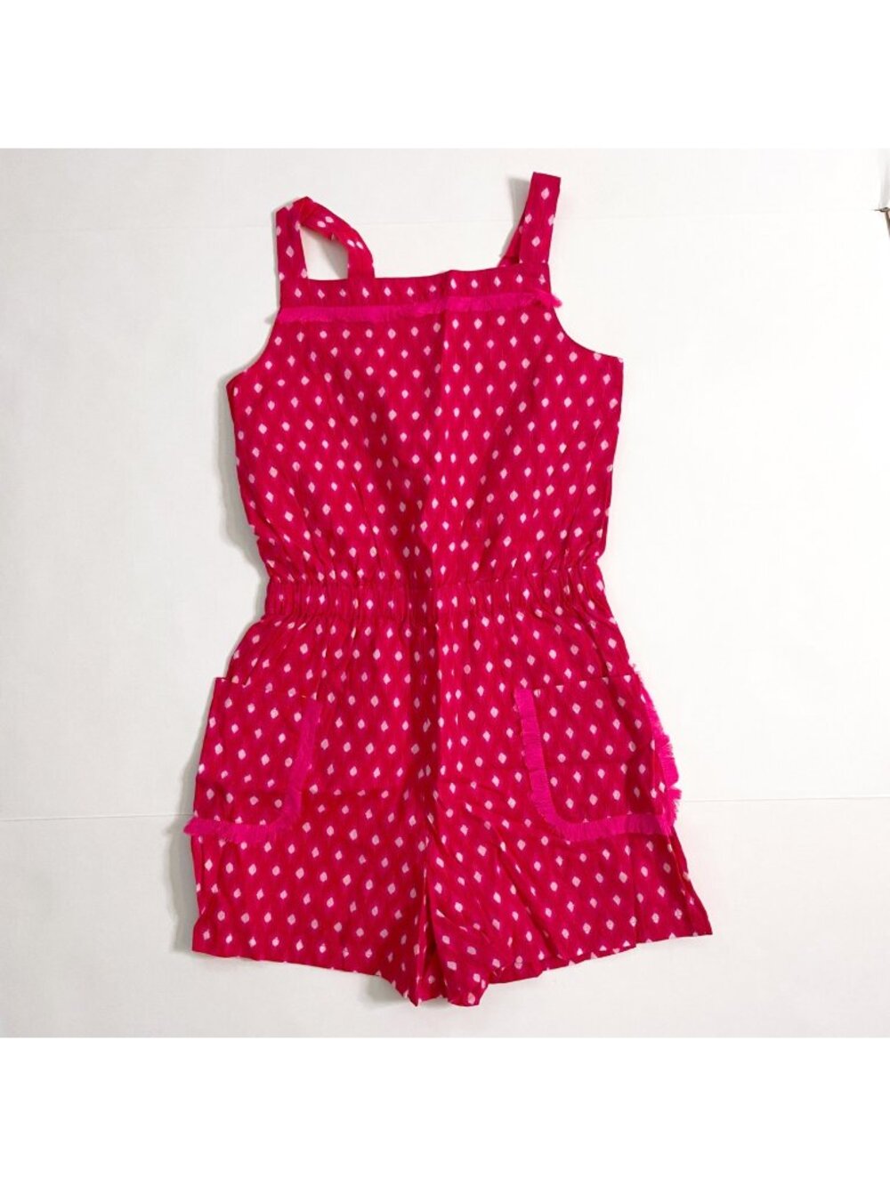 NWT Mini Boden Girls Hot Pink Romper, Size 13/14